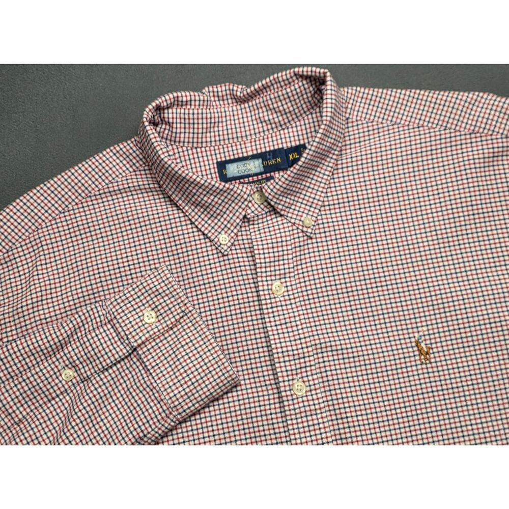 Polo‎ Ralph Lauren Mens Classic Fit 2X Button-up Shirt Plaid Red White Blue